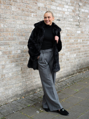 Ella&il Anna Fake Fur Jacket Black