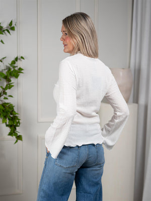 Christian Aks Lottie Crincle Top White