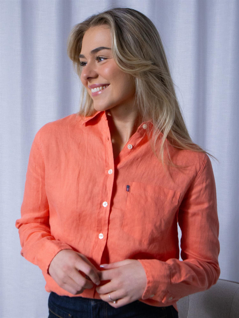 Lexington Classic Linen Shirt Coral