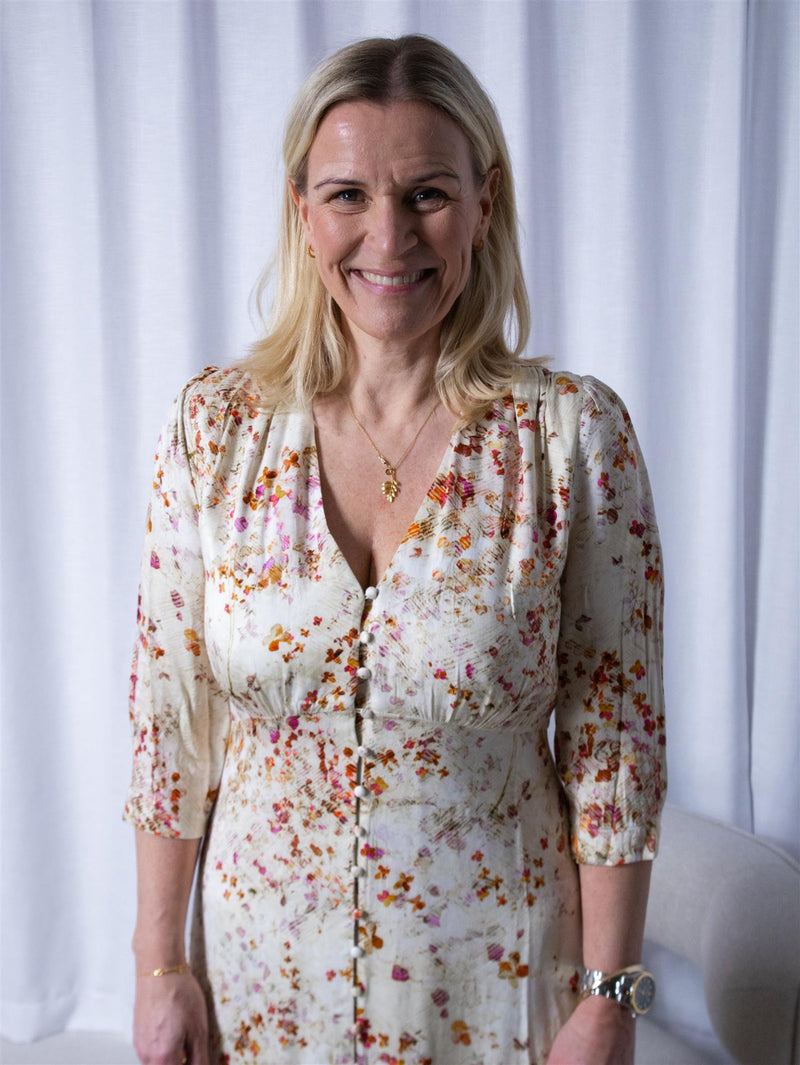 Riccovero Sorrento Dress Cream Orange Sunset