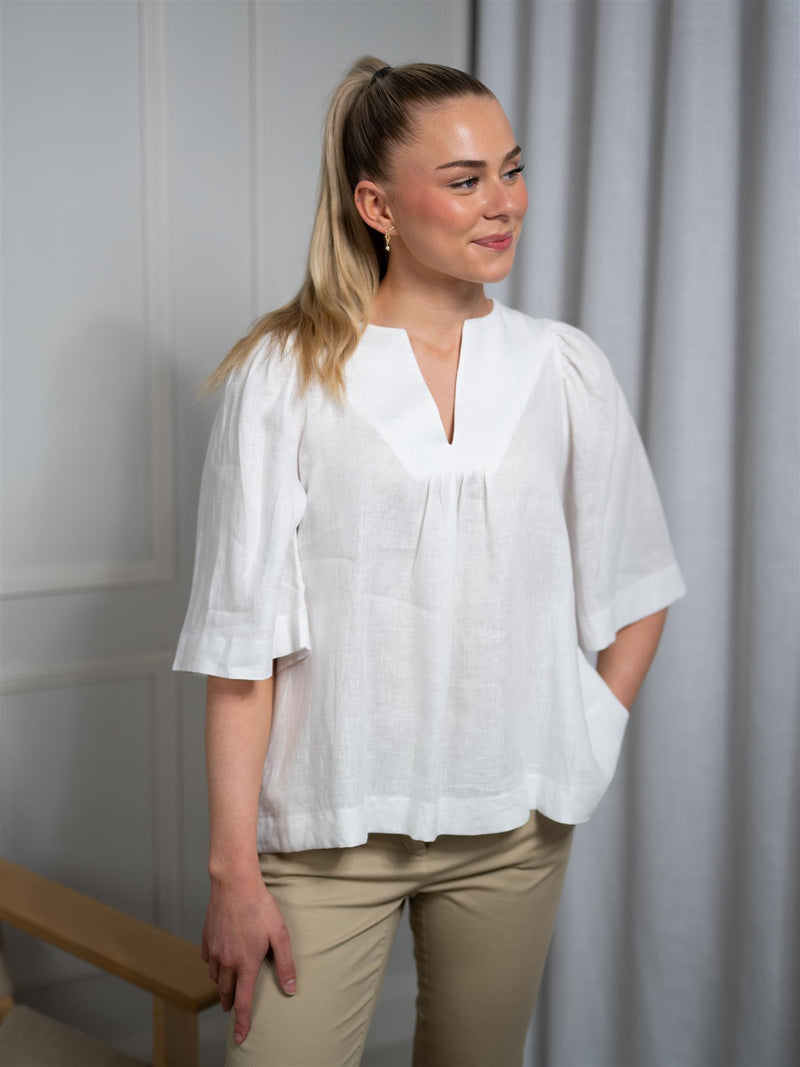 Ella&il Ellie Linen Top White