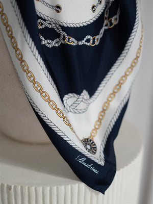 Stenströms Scarf 50x50 Navy Pattern