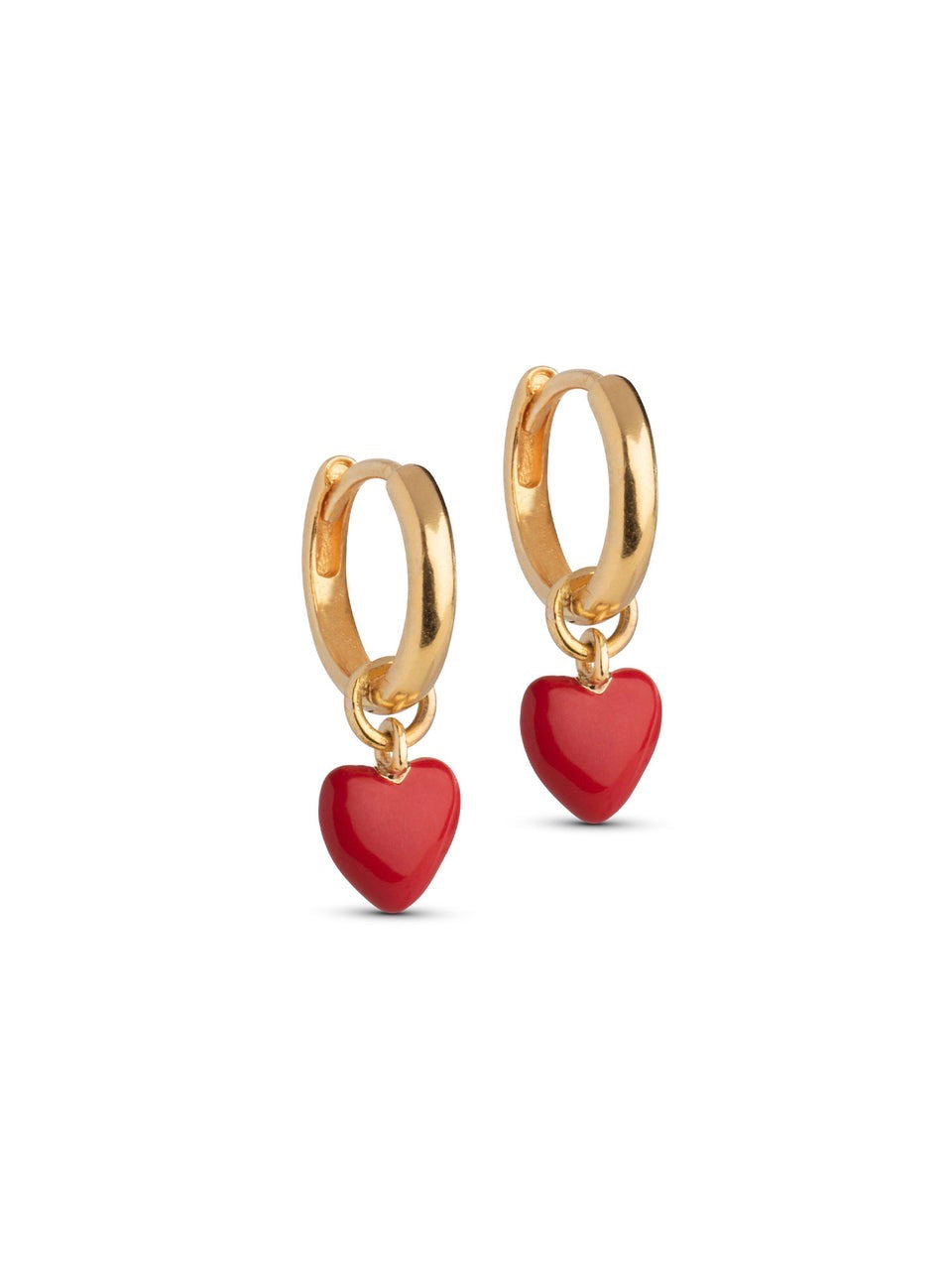 Enamel Hoops Amore Red Heart