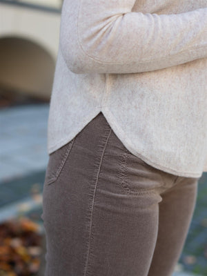 Davida Curved Turtleneck Light Beige