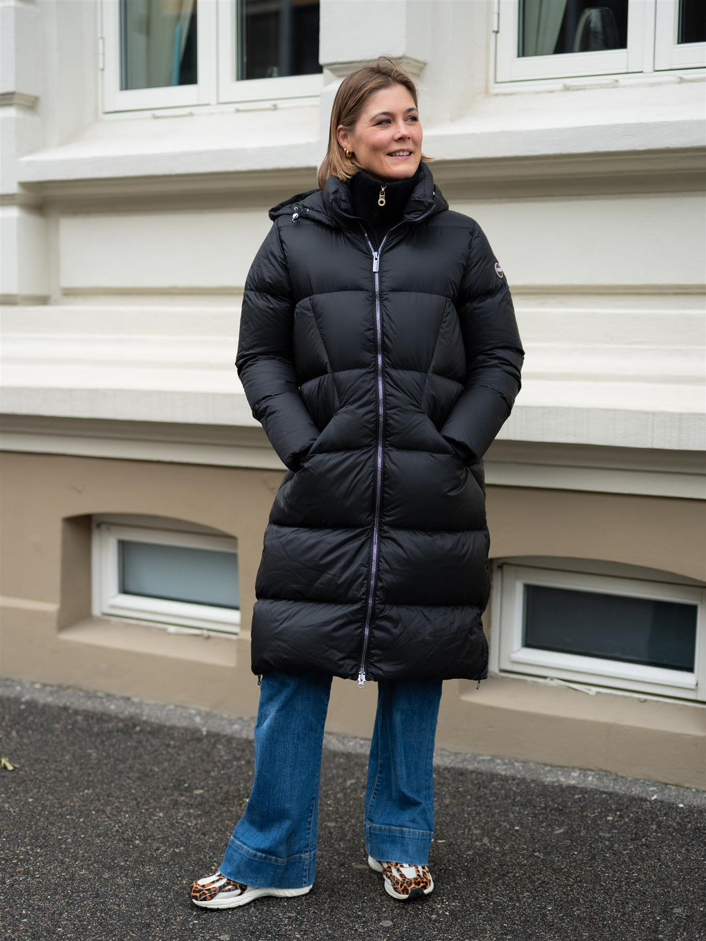 Colmar Long Quilted Jacket With Detacheable Hood