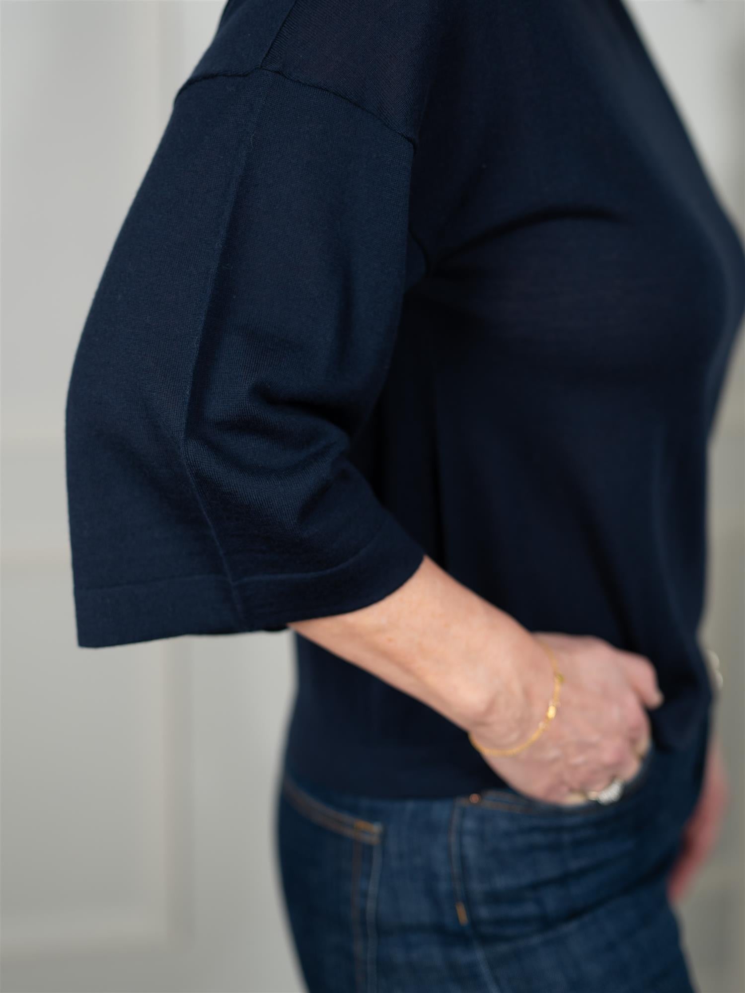Christian Aks Tia Merino Knit Navy