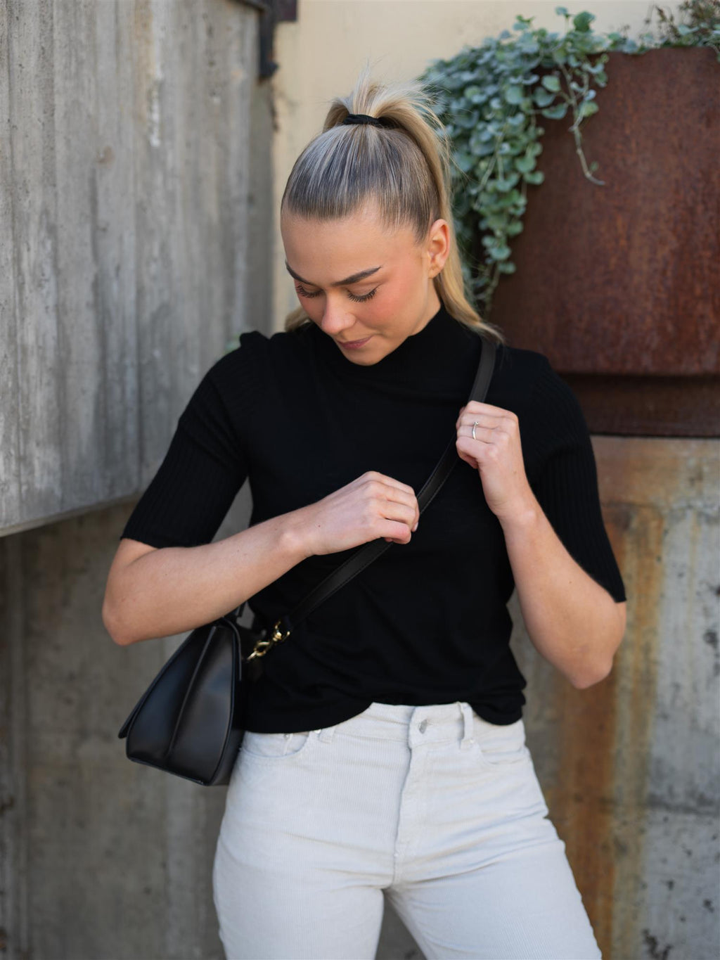 Mos Mosh Relena Turtleneck SS Knit Black