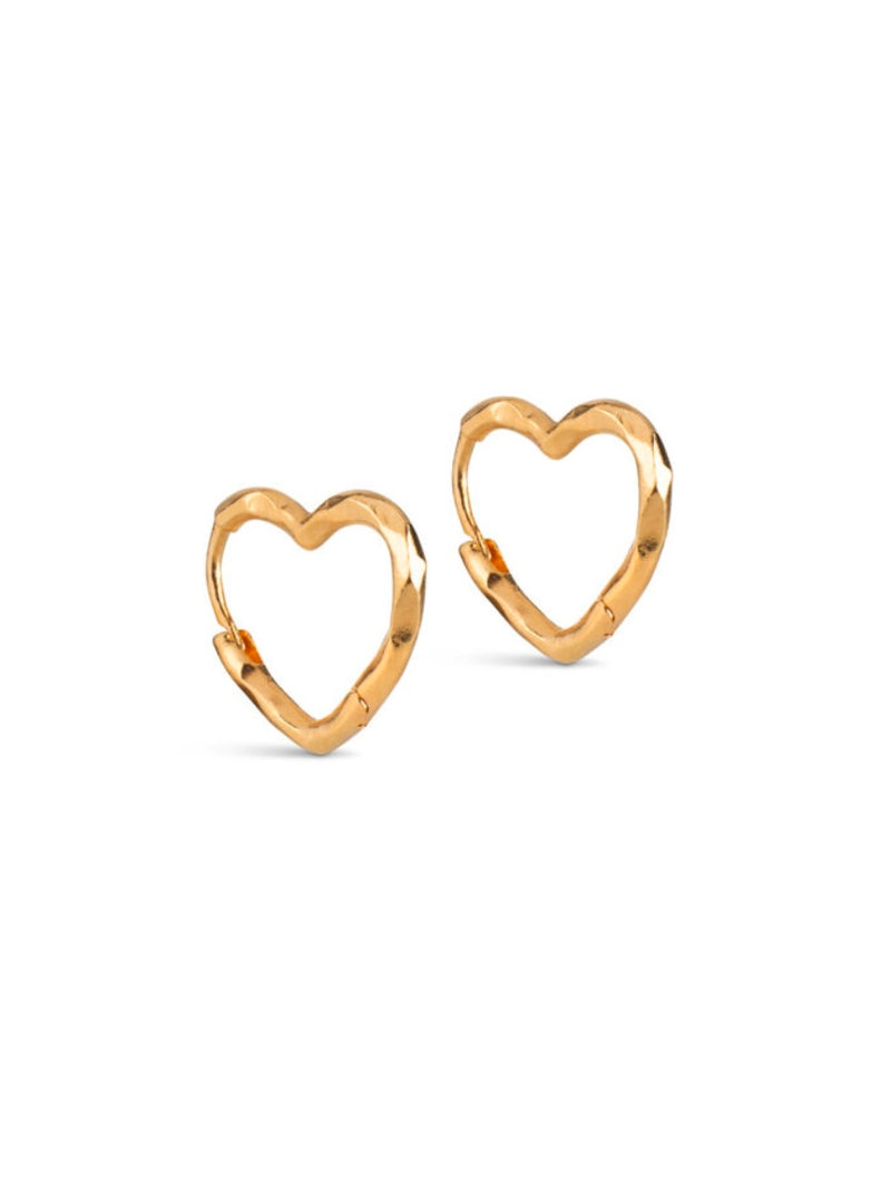 Enamel Organic Heart Small Hoops