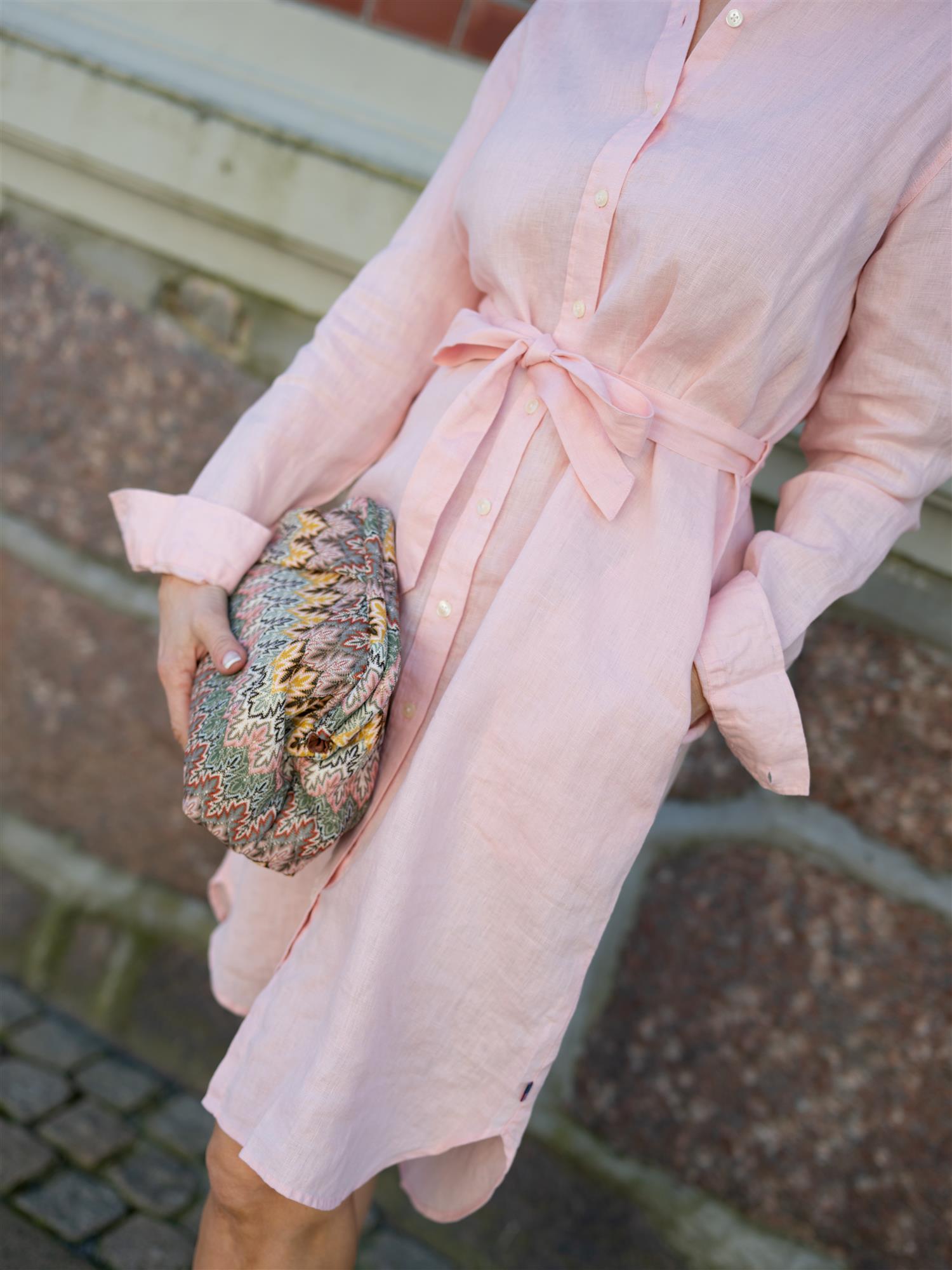Lexington Linen Shirt Dress Pink