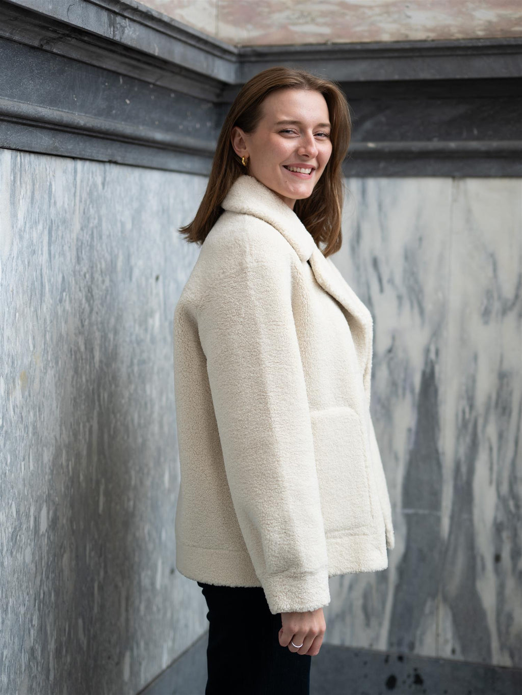 Busnel Mei Shearling Jacket Ecru