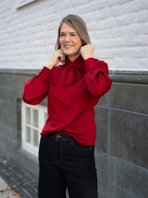 Stenströms Selma Blouse Bowtie Flyfront Red