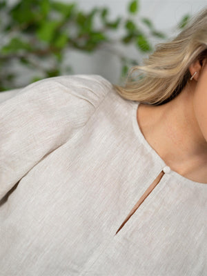 Ella&il Anna Linen Top Beige Melange