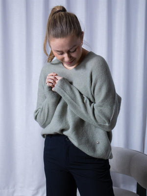 Mos Mosh Thora V-Neck Knit Shadow