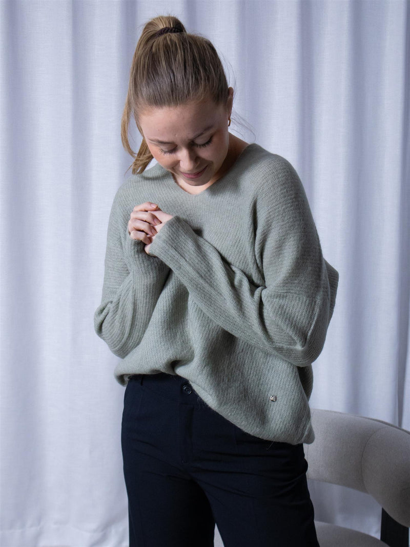 Mos Mosh Thora V-Neck Knit Shadow