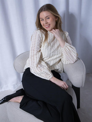 Camilla Pihl Rina Blouse Cream Check