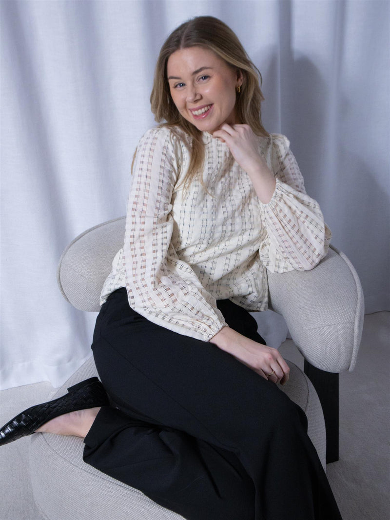 Camilla Pihl Rina Blouse Cream Check