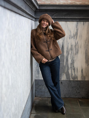 Christian Aks Zola Lamb Fur Jacket Cappucino