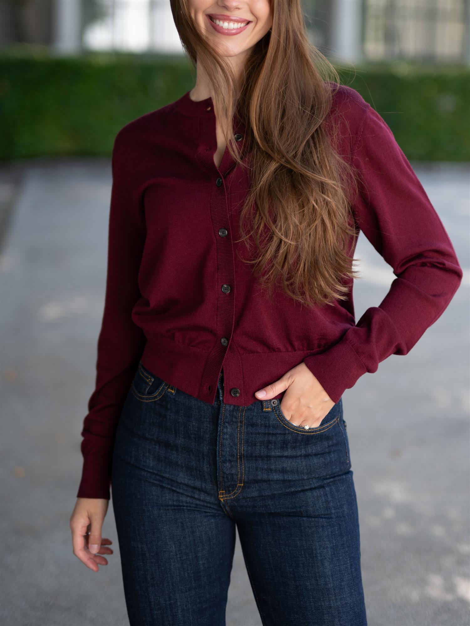 Lilja Merino Cardigan Plum