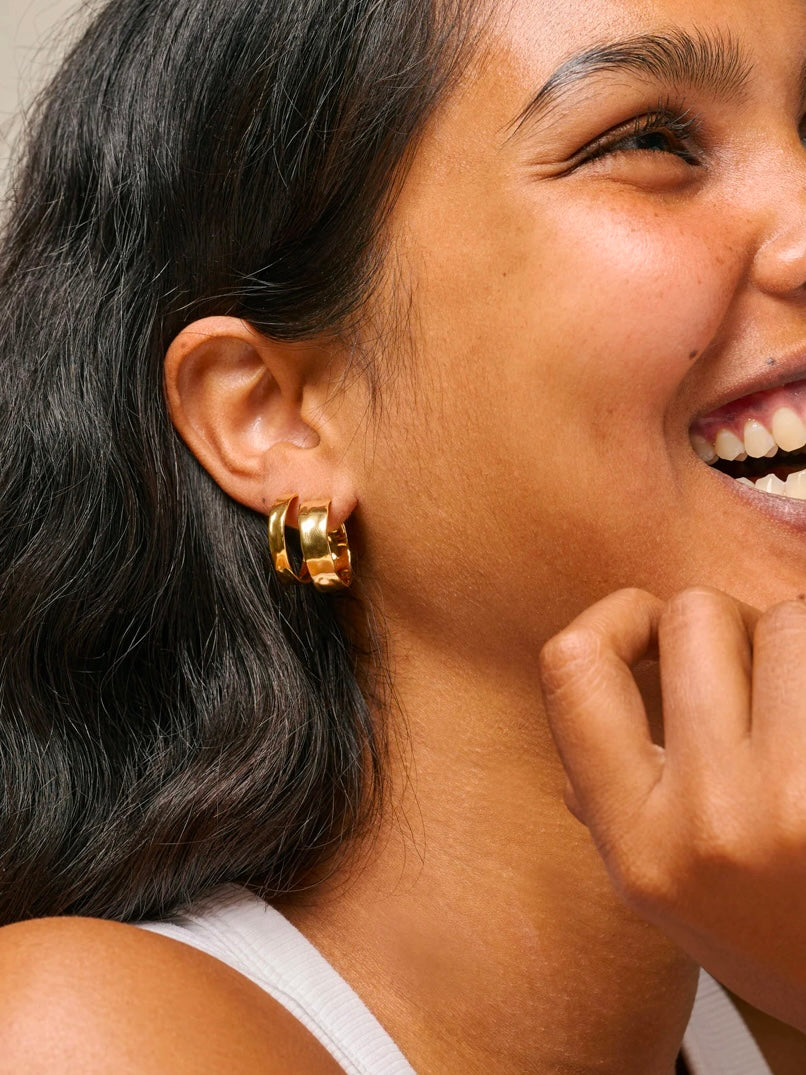 Enamel Sandra Wide Hoops