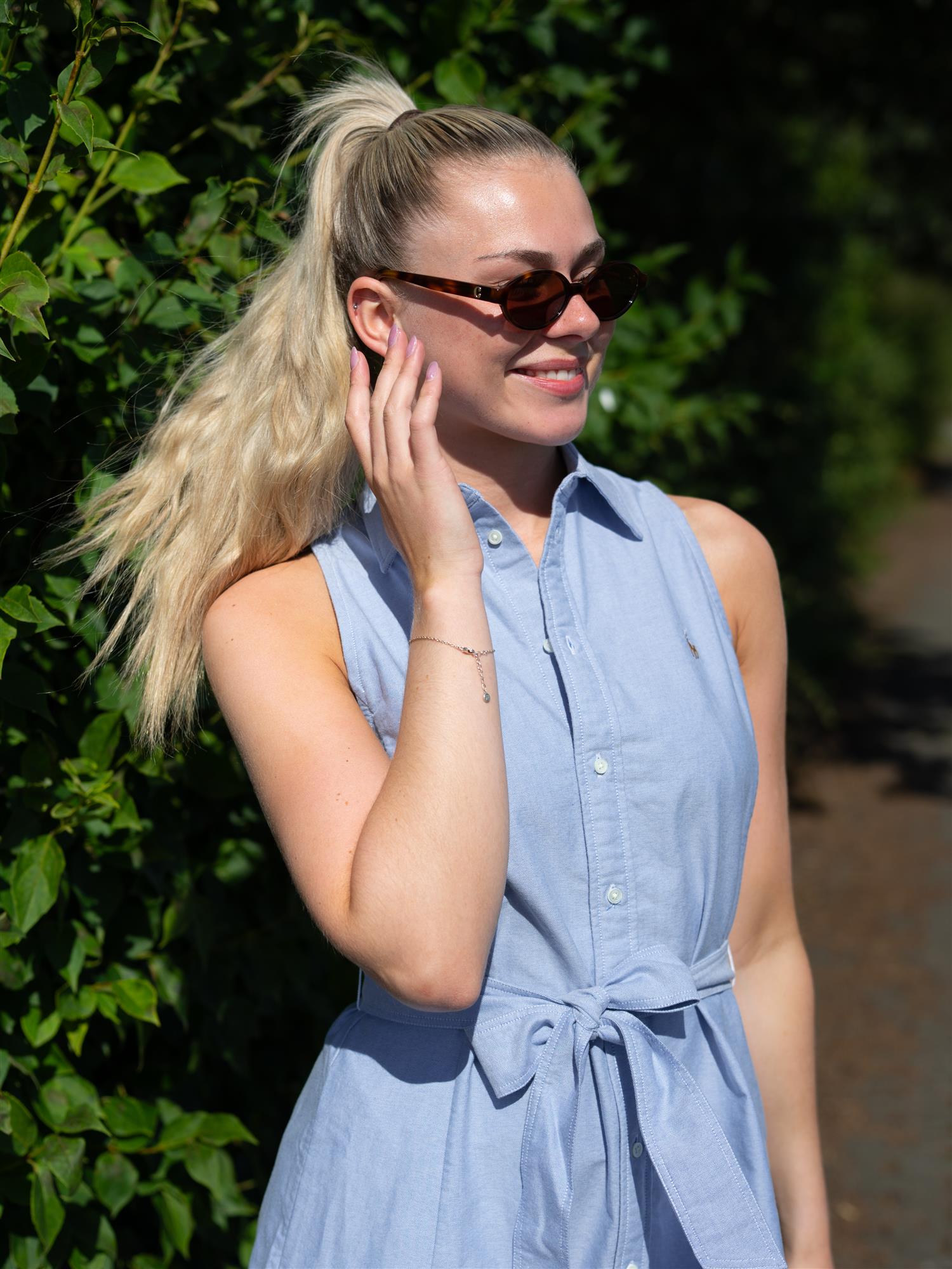 Woven Shirt Dress Light Blue