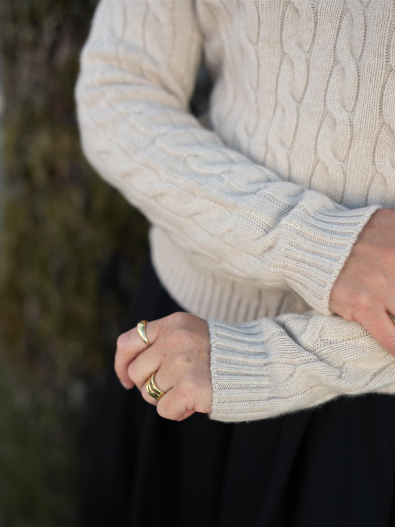 Stenströms Kerstin Cable Sweater Knit Beige