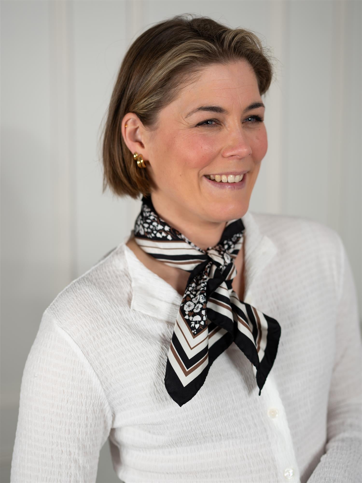 Stenströms Scarf 65 X 65 cm Black Pattern