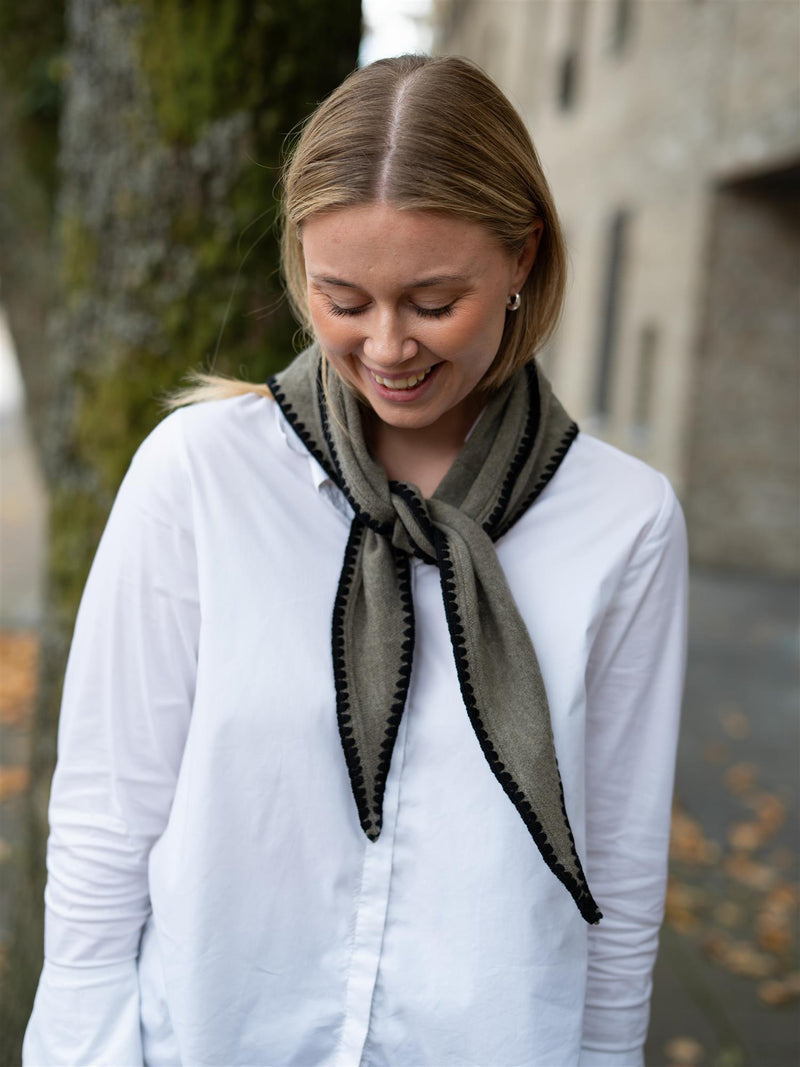 Christian Aks Mina Stitched Merino Scarf Wood