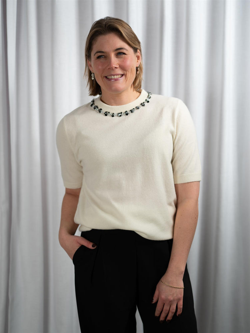 ONE and OTHER Tone Knitted Top Winter White