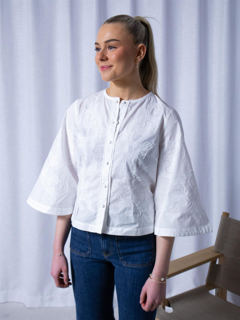 Ella&il Lotte Embroidery Blouse White