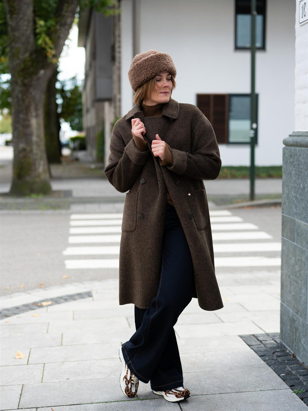 Mos Mosh Lucca Barkley Wool Coat Slate Black