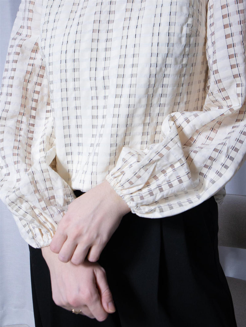 Camilla Pihl Rina Blouse Cream Check