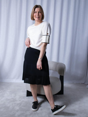 Busnel Tamia Solid Skirt Black