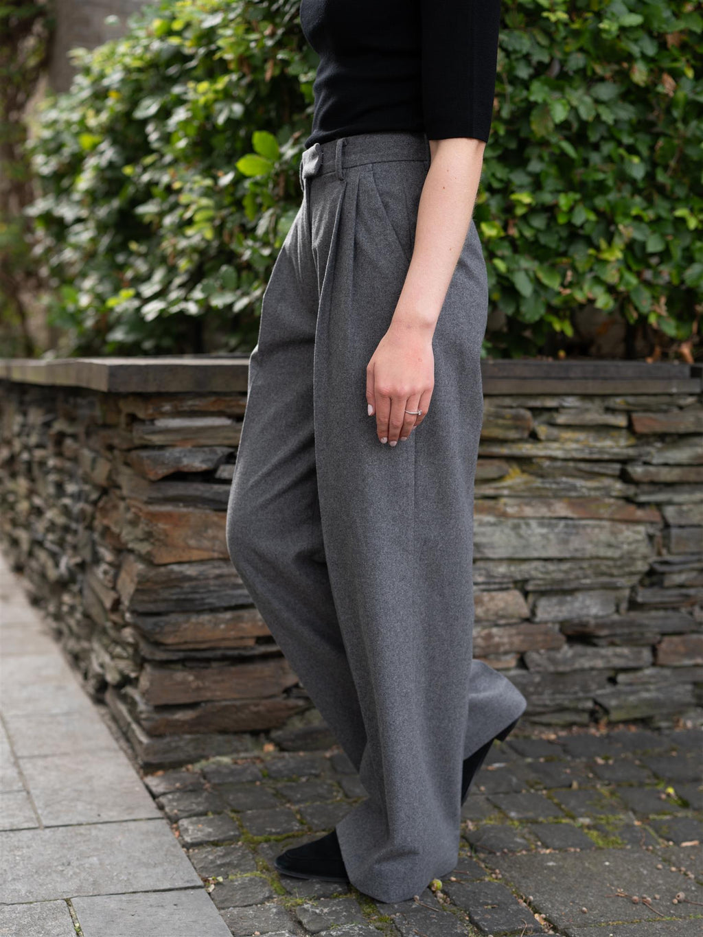 Camilla Pihl Ava Flannel Trouser Grey Melange