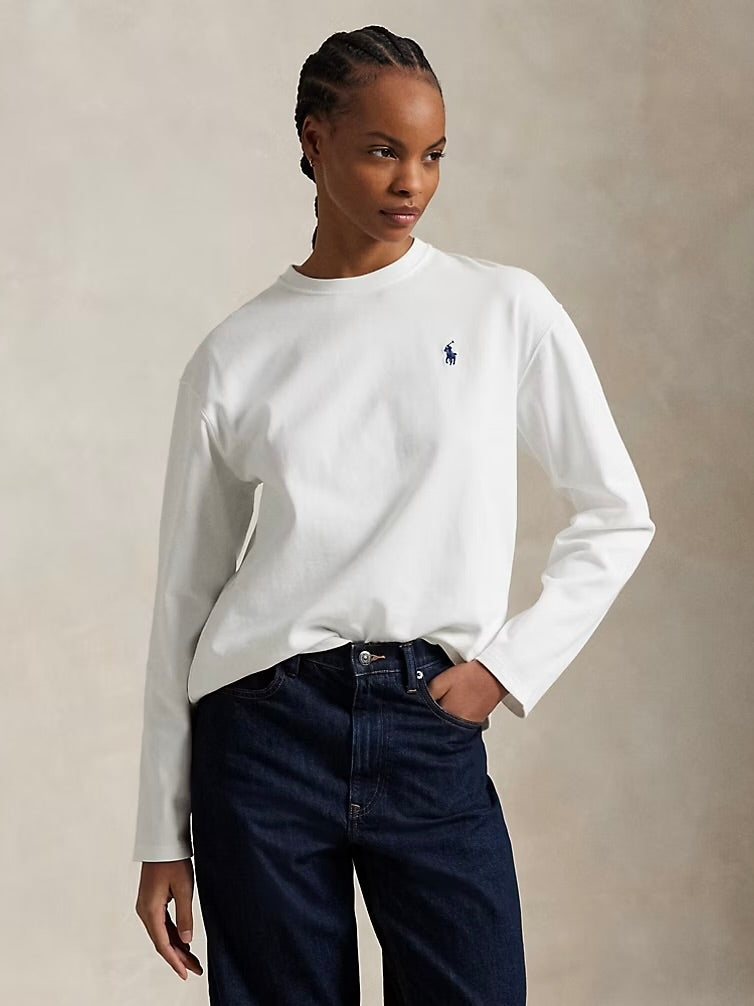 Cotton Jersey Long-Sleeve T-Shirt White