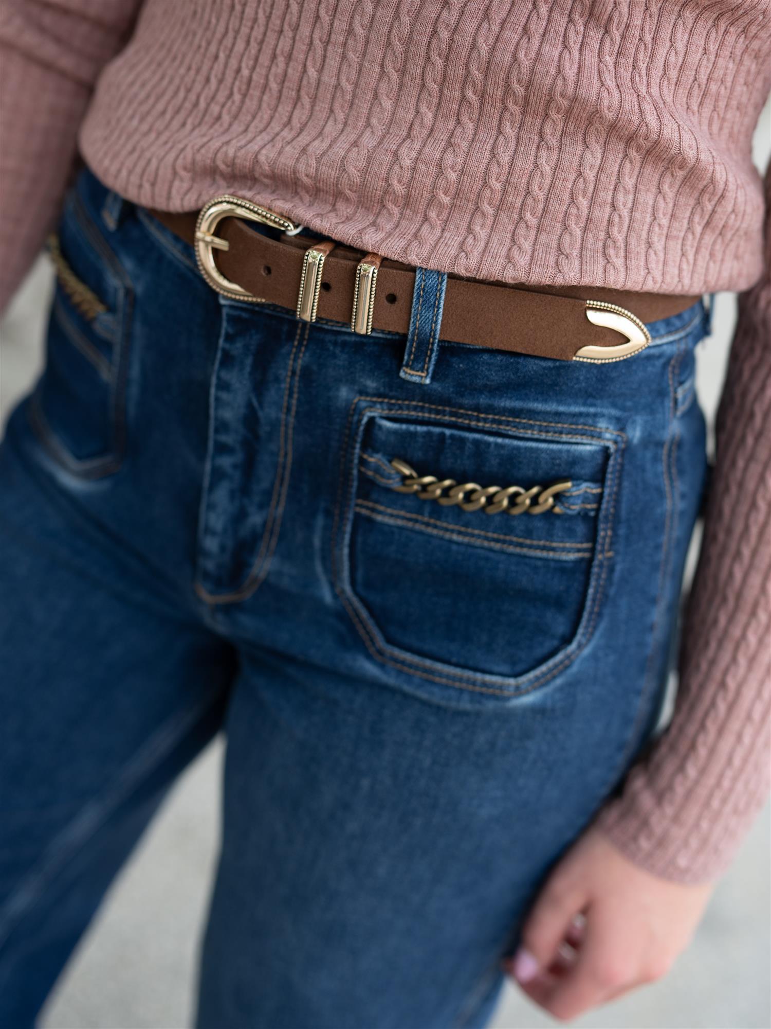 Aubrey Belt Brown/Gold