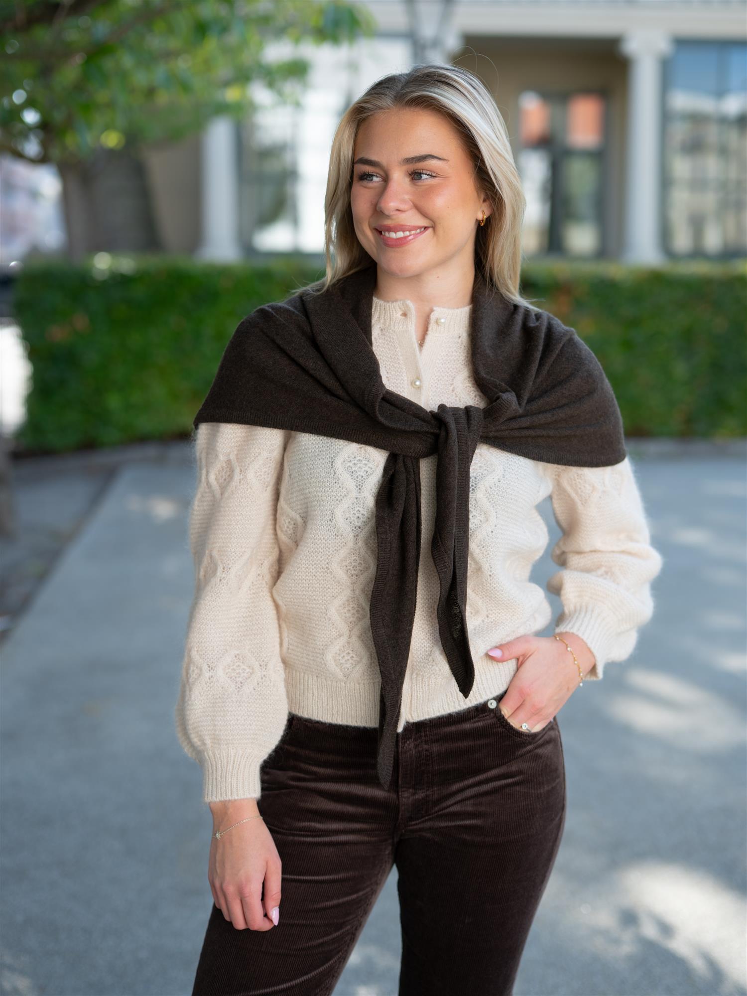 Mira Wool Cash Scarf Espresso