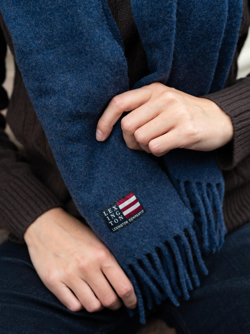 Lexington Recycled Wool Blend Scarf Blue Melange