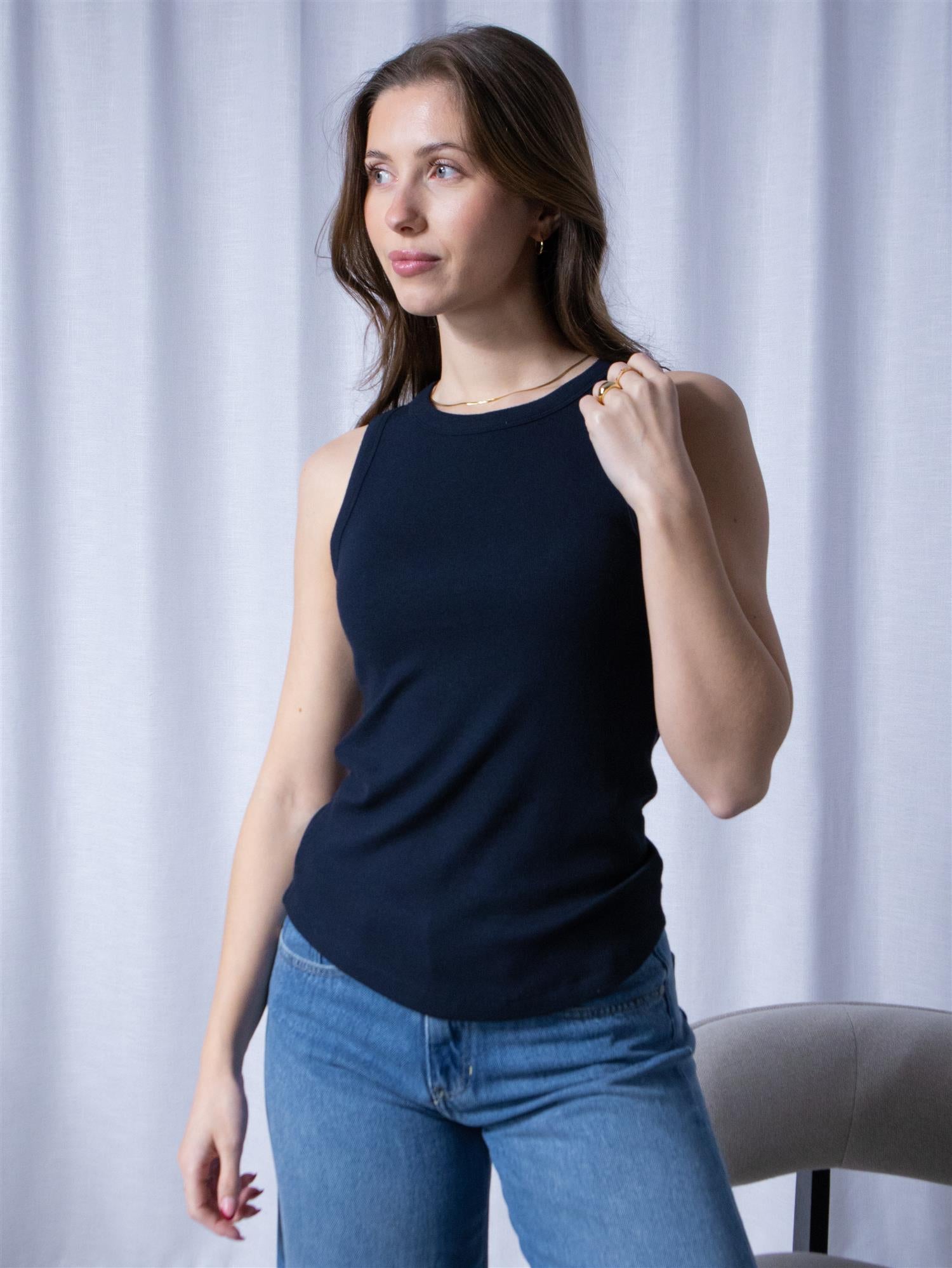 Ella&il Lea Rib Singlet Navy