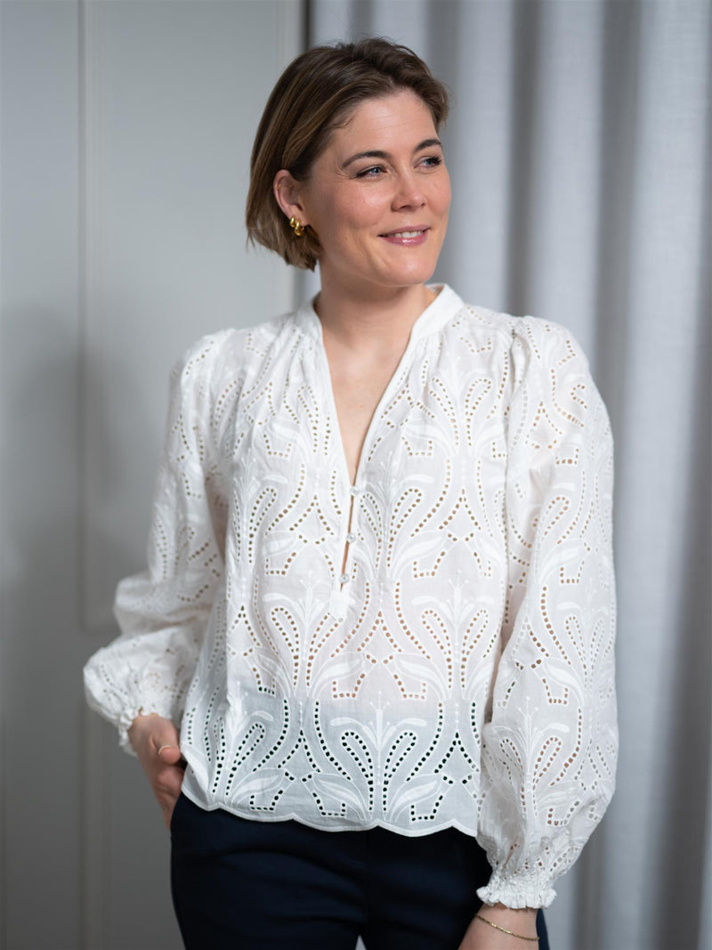 Mos Mosh Tazzin Caza Blouse White