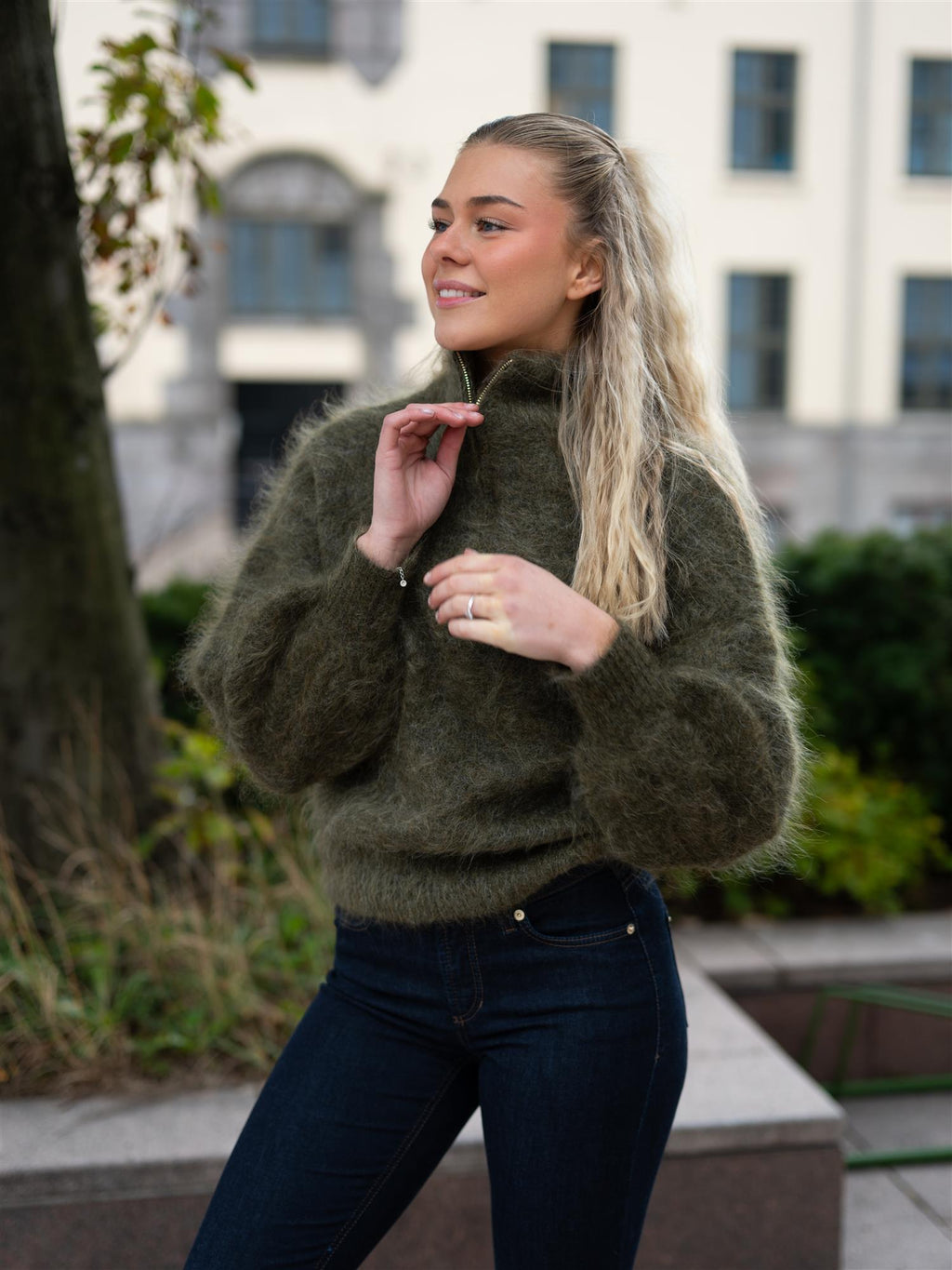 Ella&il Li Chunky Sweater Moss Green