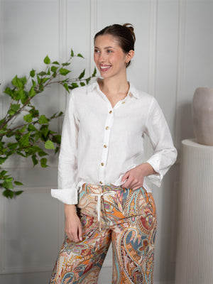 Busnel Nenne Linen Blouse White