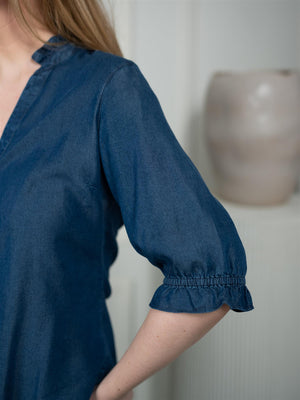 Stenströms Lilith Blouse Short Sleeve Dark Blue