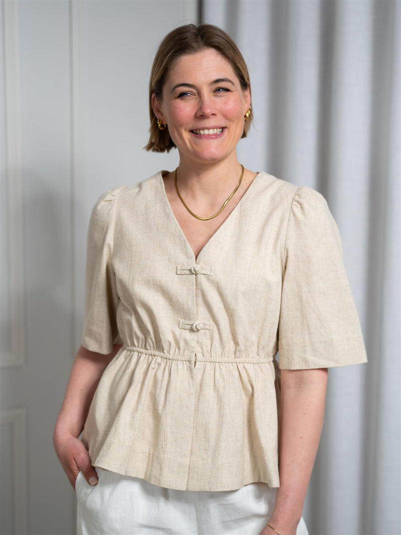 Christian Aks Monic Linen Top Sand