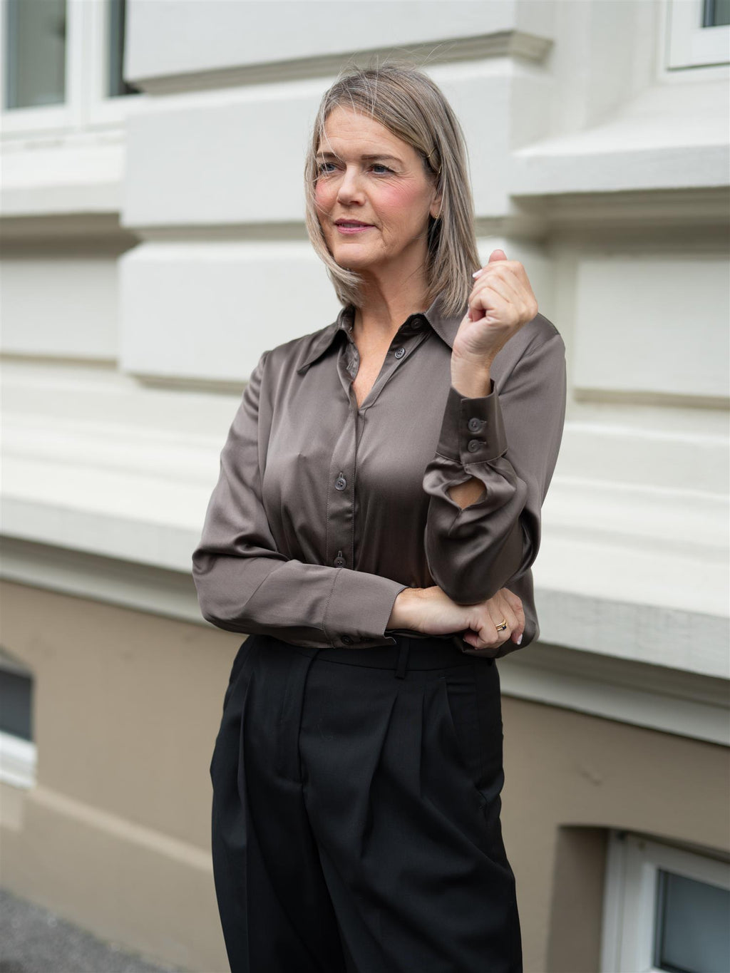 Sand Matt Latia Blouse Grey