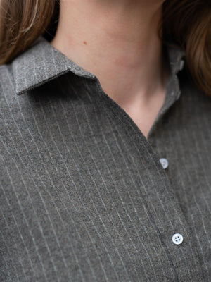 Julie Josephine Sophie Wool Blend Shirt Grey Stripe