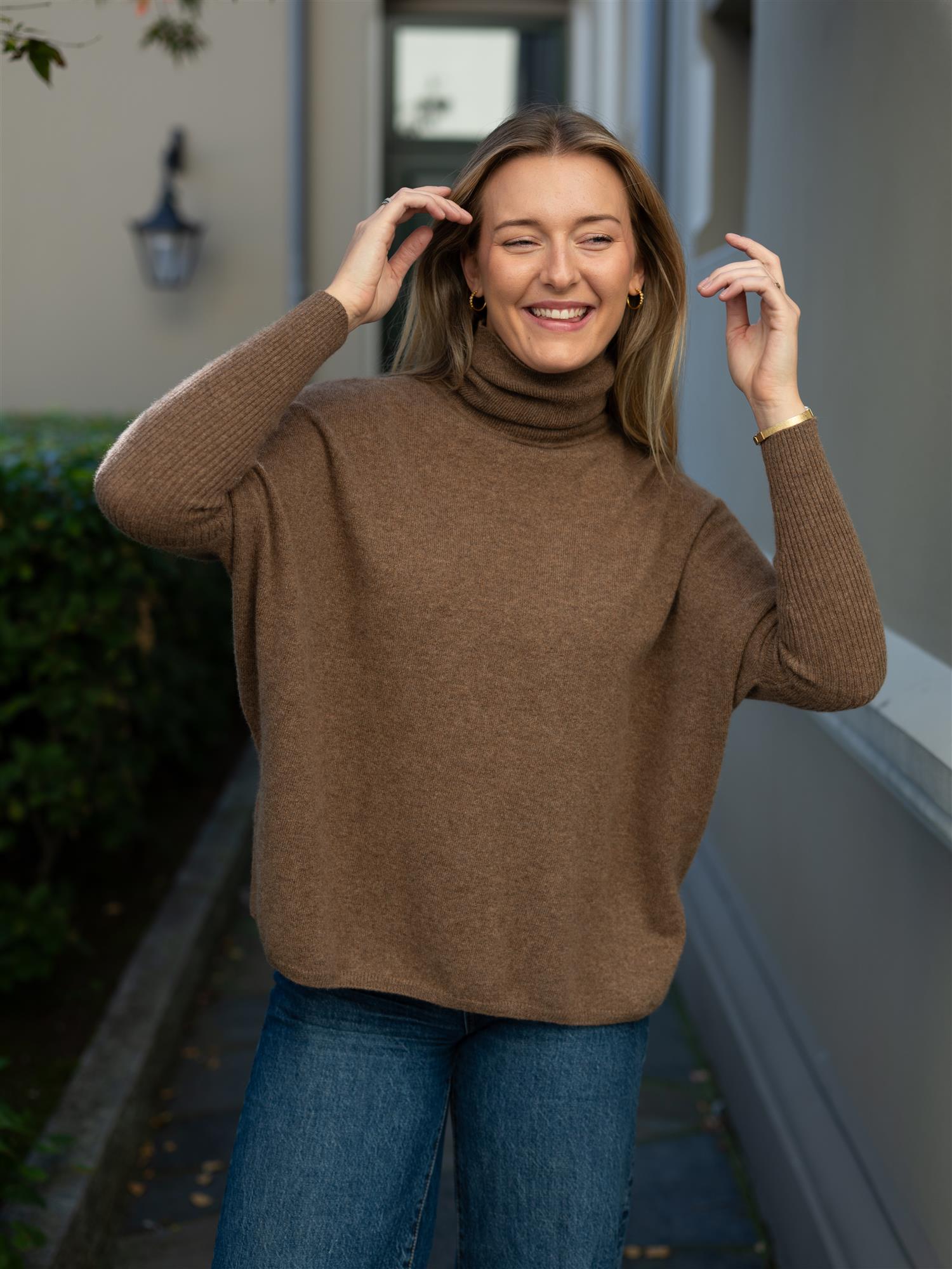 Margareth Poncho Cafe Au Lait