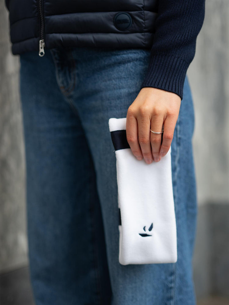 Kibo Classic Stripe Headband White w/Navy