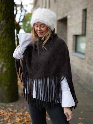 Ella&il Nikola Chunky Poncho Dark Brown