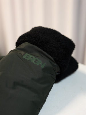 BRGN Puffer Mittens Rosin Dark Green