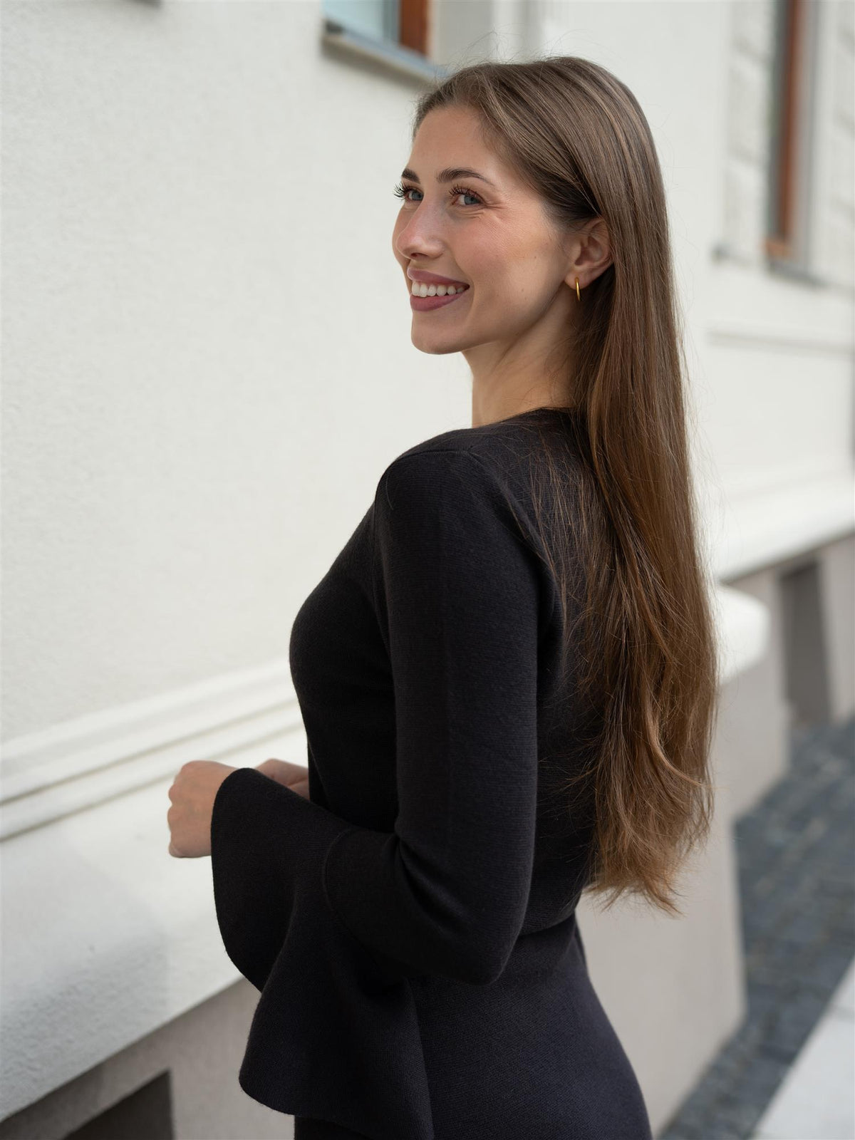 Flora Merino Dress Dark Brown